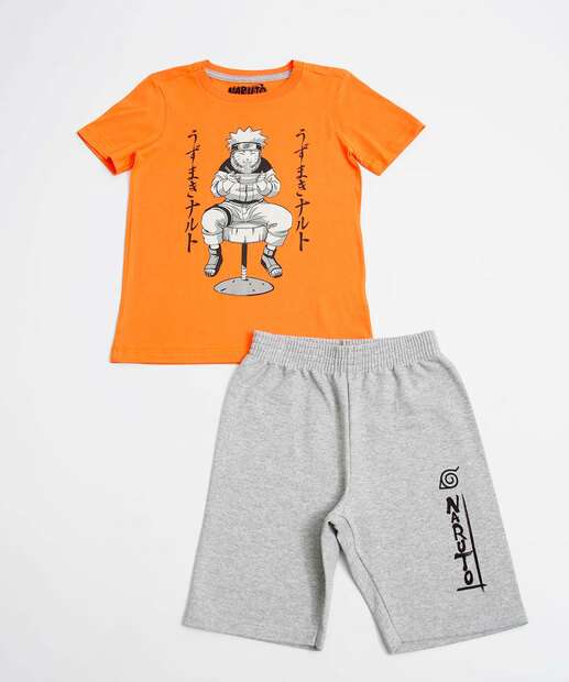 Conjunto Infantil Estampa Frontal Naruto Tam 4 a 10