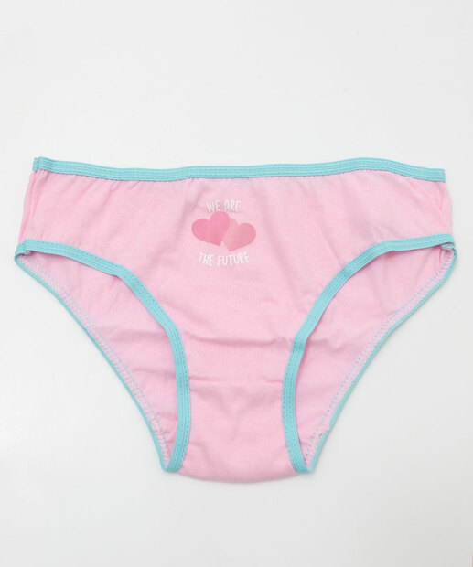Kit 3 Calcinhas Infantil Listras Marisa Tam 2 a 12 Rosa