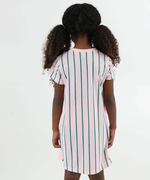 Camisola Infantil Listrada Snoopy Tam 4 a 12 Rosa