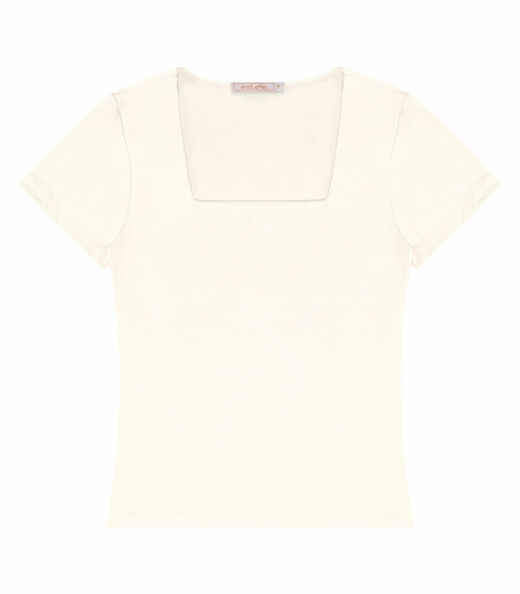 Blusa Feminina Decote Quadrado Endless Bege