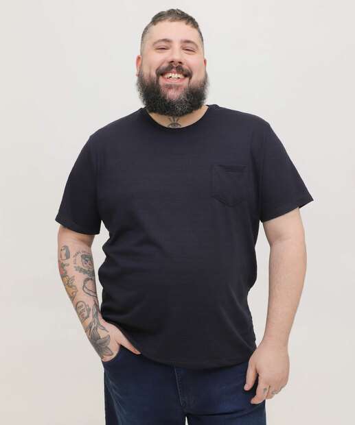 Camiseta Plus Size Masculina Textura Manga Curta MR