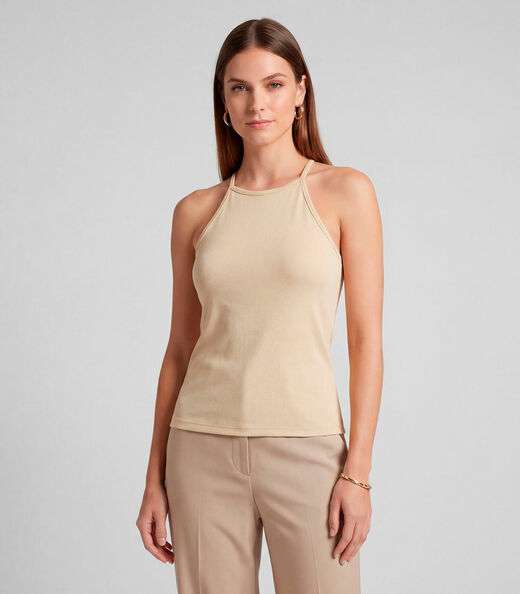 Blusa Feminina Com Cava Americana Infinita Cor Amarelo