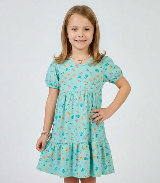Image_Vestido Infantil Com Franzido na Saia Select Azul