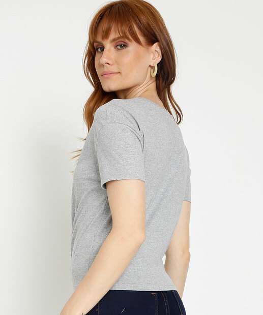 Blusa Feminina Amarração Manga Curta Marisa