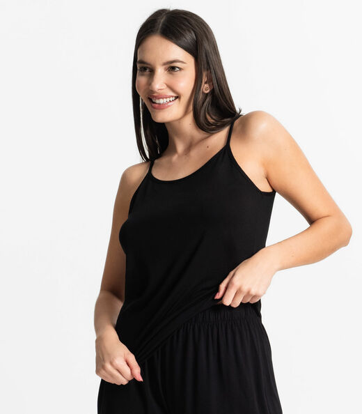 Pijama Feminino De Alças Select Preto