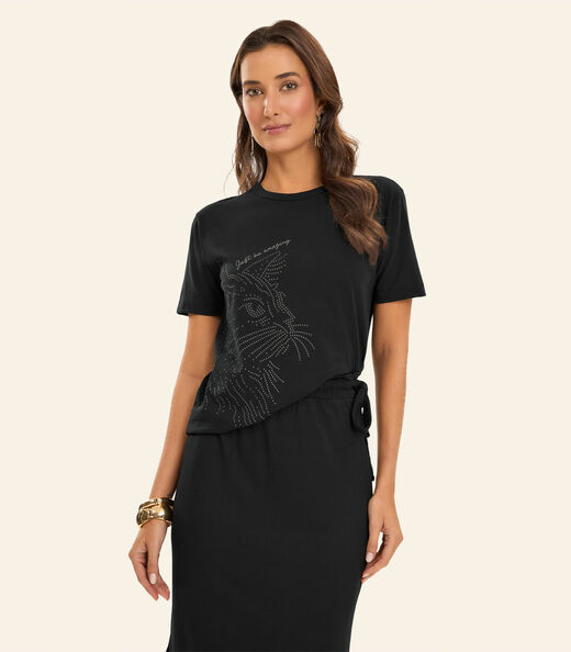 Image_T- shirt Feminina Meia Malha Rovitex Preto
