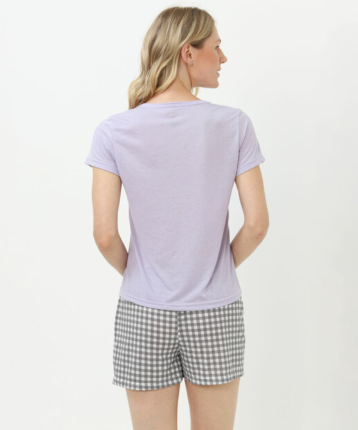 Pijama Feminino Kuromi Sanrio Lilás