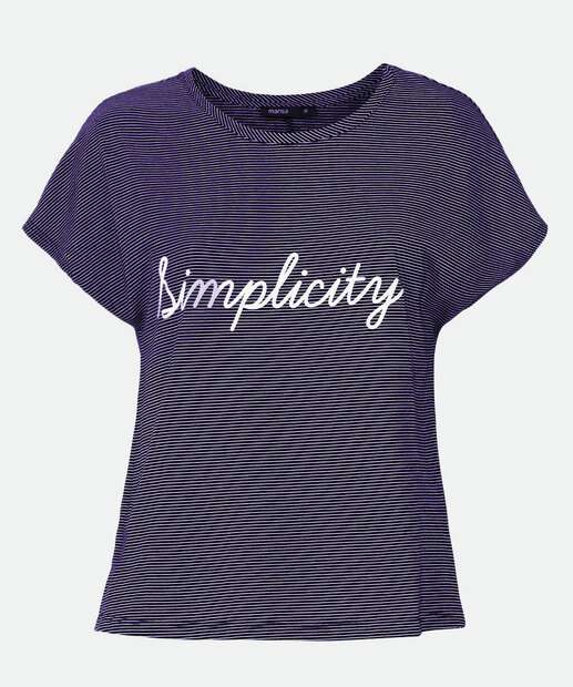 Blusa Feminina Listrada Manga Curta Marisa