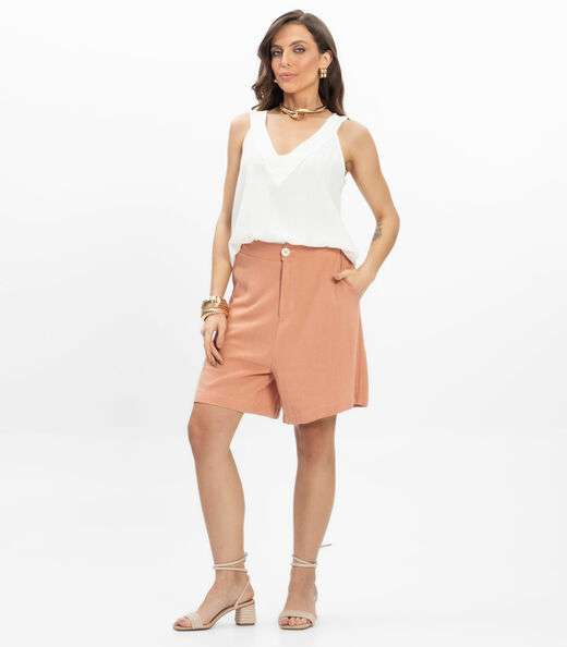 Regata Viscose Slub Feminina Endless Bege