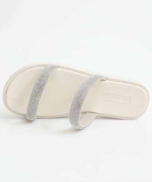Tamanco Feminino Flatform Tiras Moleca Branco