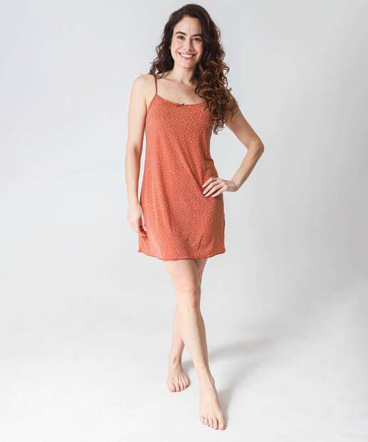 Camisola Liganete Estampa Poá Marisa Marrom