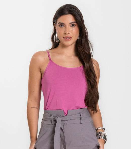 Image_Blusa Feminina de Alças Básica Rovitex Rosa