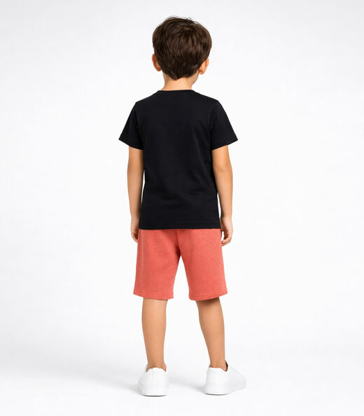 Conjunto Infantil Blusa E Bermuda Masculina Select Preto
