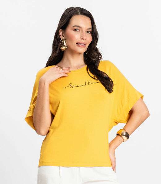 Blusa Feminina em Viscotorcion Rovitex Amarelo