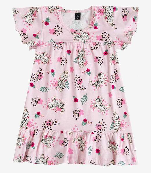 Vestido Infantil Com Manga Godê Select Rosa