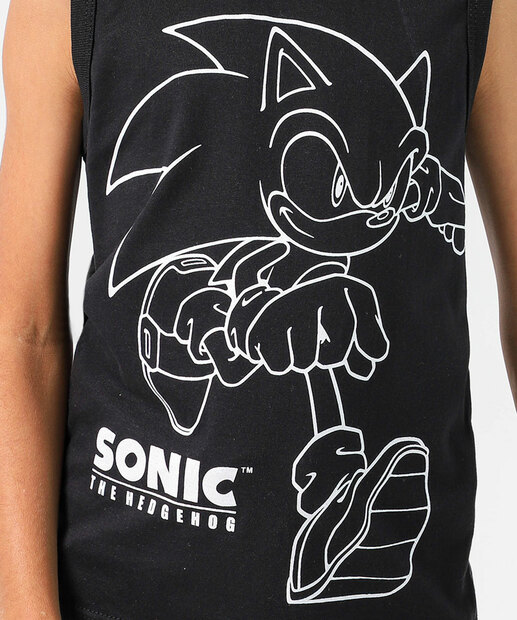 Regata Infantil Sonic the Hedgehog Preto Tam 4 a 10