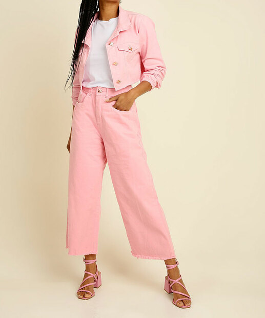 Jaqueta Feminina Cropped Sarja Razon