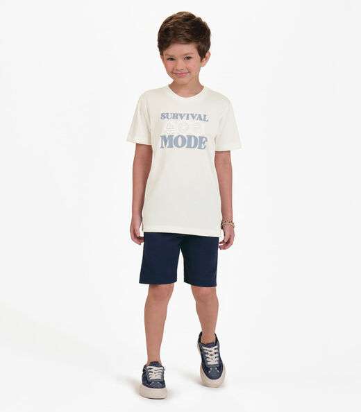 Conjunto Camiseta com Bermuda Trick Nick Bege