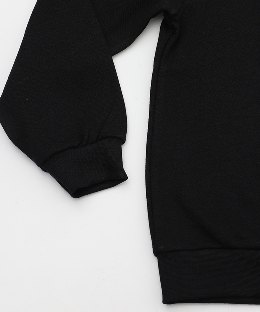 Blusão Infantil Moletom Capuz Sonic Tam 4 a 10 Preto