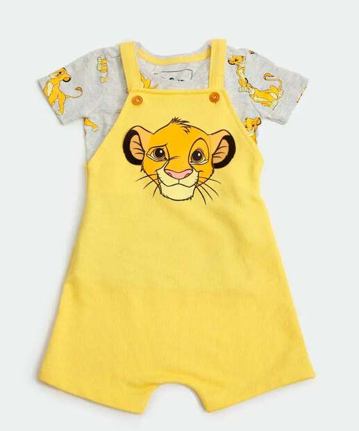 Conjunto Infantil  Estampa Simba Disney Tam 1 a 4 