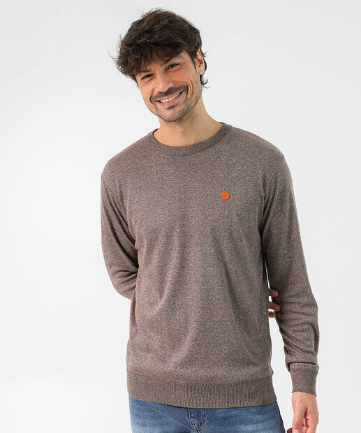 Image_Suéter Masculino Tricô Mescla Marisa Marrom