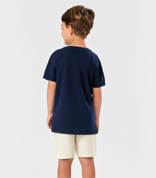 Bermuda Menino Linho Strong Trick Nick Bege