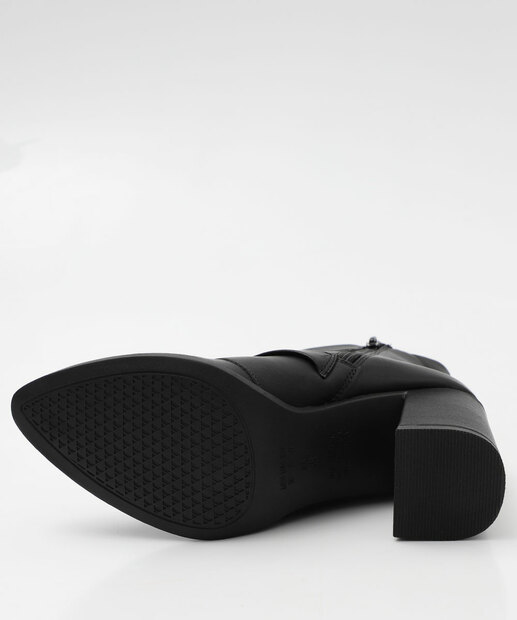 Bota Feminina Cano Curto Fivela Via Uno 954002 Preto