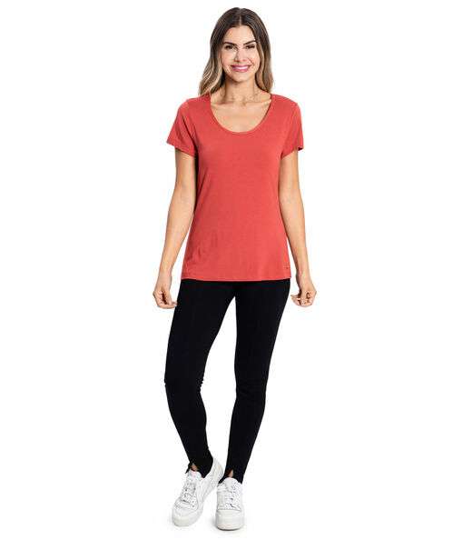 Blusa Feminina Viscotorcion Básica Rovitex Marrom