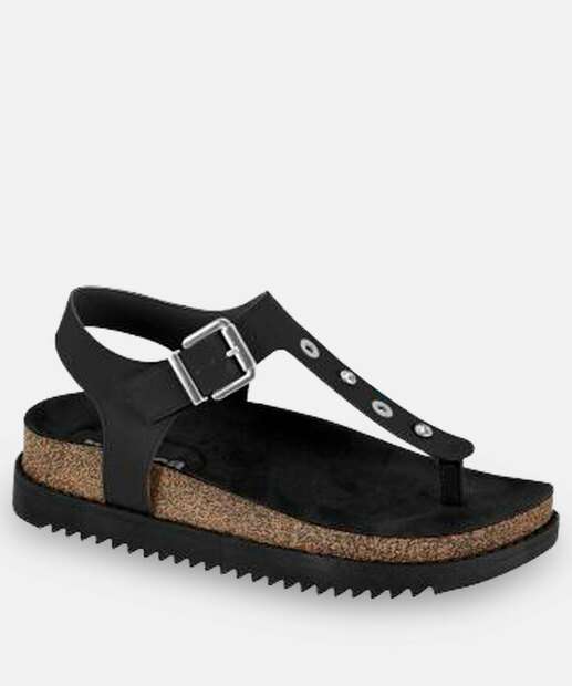 Image_Sandália Rasteirinha Feminina Strass Moleca Preto