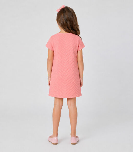 Vestido Infantil Feminino Malha Matelasse Select Rosa
