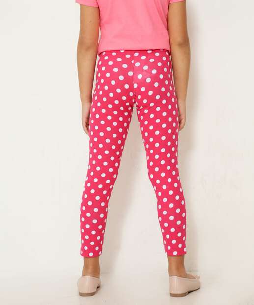 Calça Infantil Legging Estampa Poá Marisa Tam 4 a 10