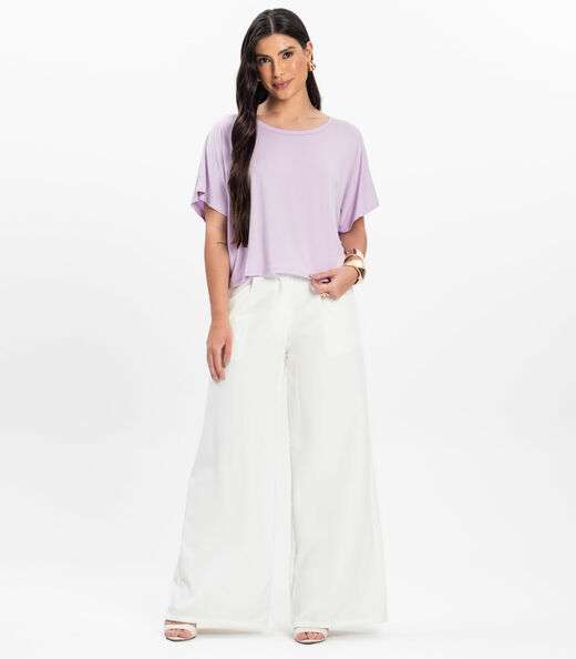 Blusa Feminina com Manga Morcego Rovitex Roxo