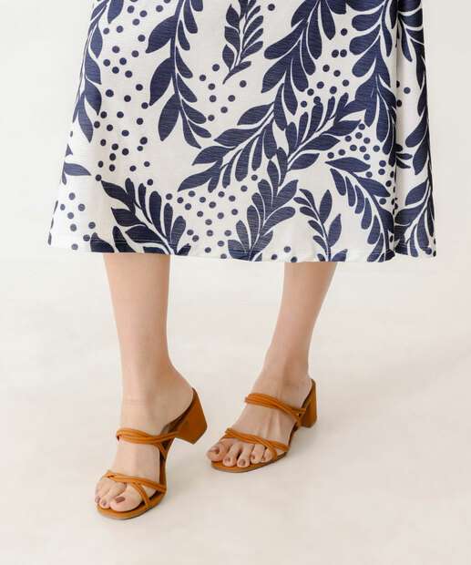 Vestido Feminino Ombro Só Estampado Marisa Off White