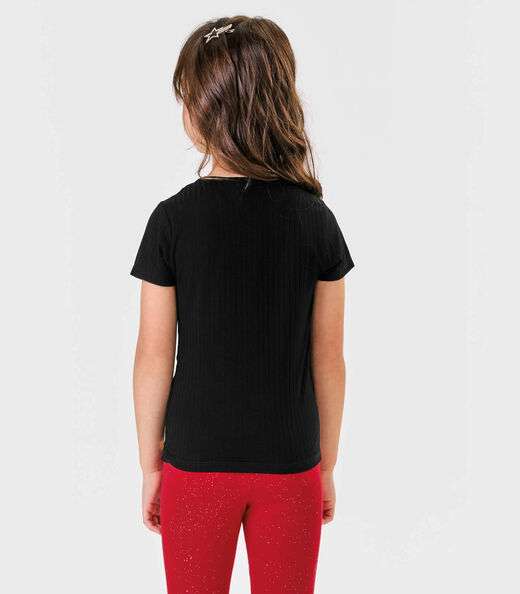 Blusa Infantil Feminina Canelada Trick Nick Preto
