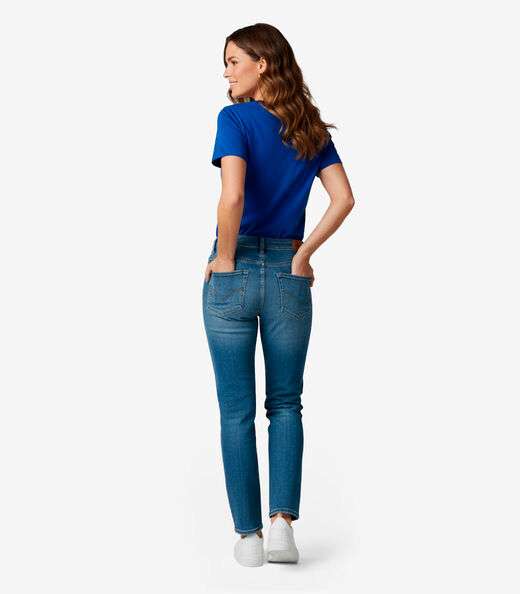 Blusa Feminina Manga Curta Infinita Cor Azul