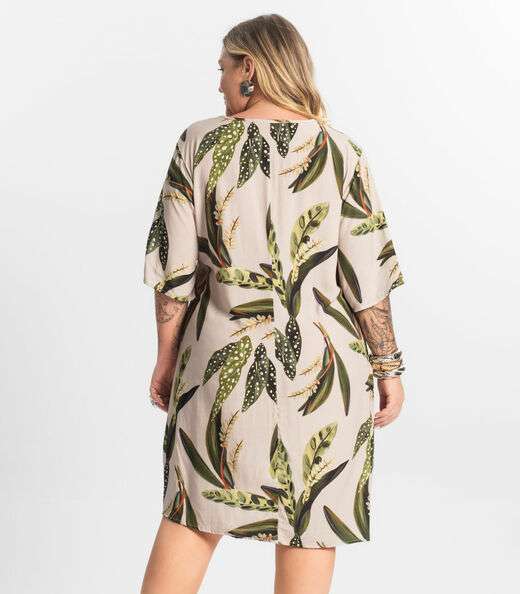 Vestido Curto Secret Glam Bege