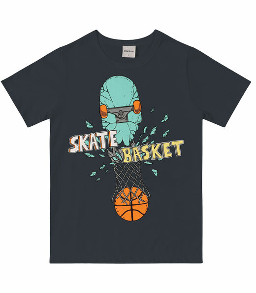 Camiseta T-shirt Infantil Masculina Rovitex Kids Cinza