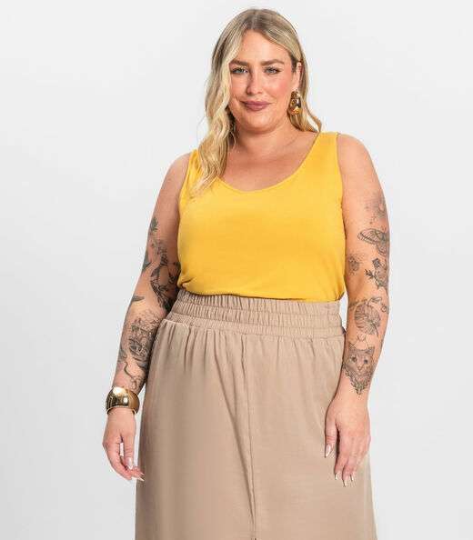 Image_Regata Feminina Plus Size Secret Glam Amarelo