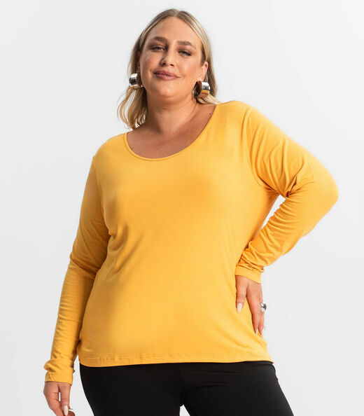 Blusa Manga Longa Viscotorcion Secret Glam Amarelo