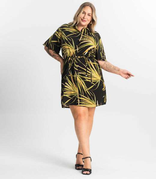 Vestido Chemise Curto Secret Glam Preto