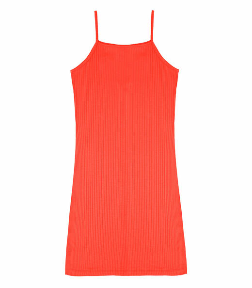 Vestido Canelado De Alça Select Laranja
