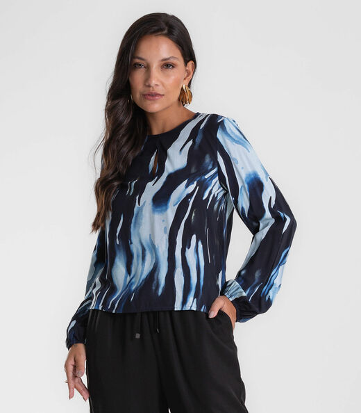 Blusa Manga Longa Endless Feminina Azul