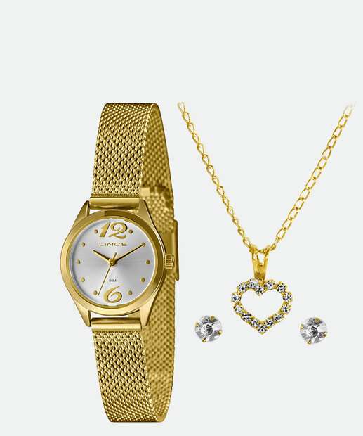 Kit Relógio Feminino Lince LRGH181L25 K04TS2KX