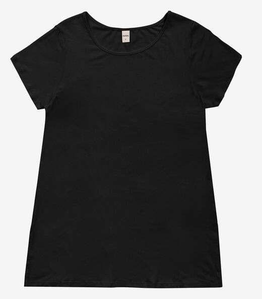 Blusa Básica Alongada Feminina Rovitex Preto