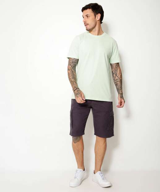 Bermuda Masculina Sarja Bolsos Cargo 