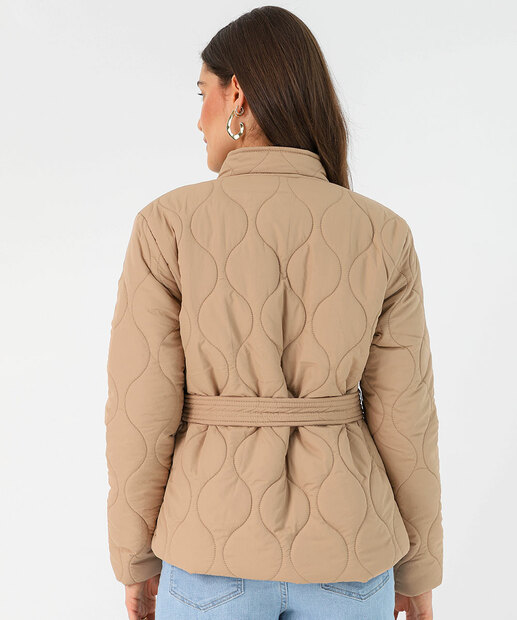 Jaqueta Feminino Puffer Bolsos Marisa Bege