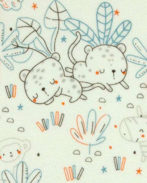 Macacao Bebe Menino Plush com Silk Screen de Oncinhas - Natural