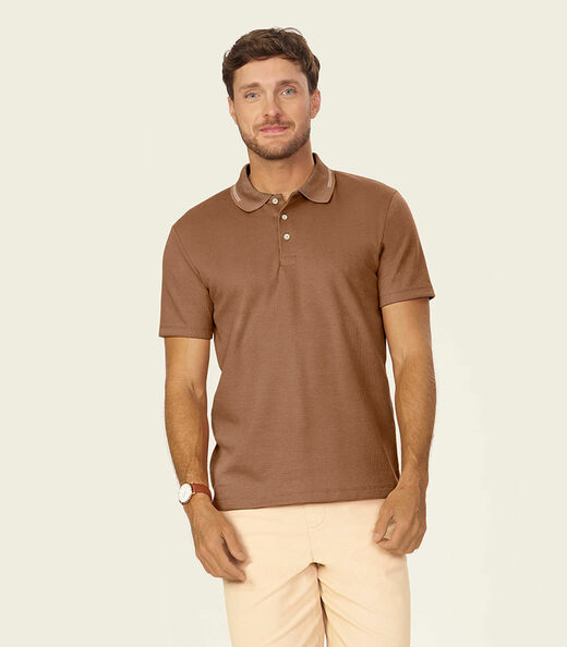 Image_Polo Masculina Malhão Maquinetado Diametro Marrom