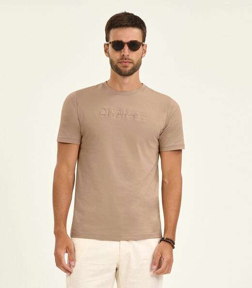 Image_Camiseta Masculina Manga Curta Meia Malha Diametro Marrom