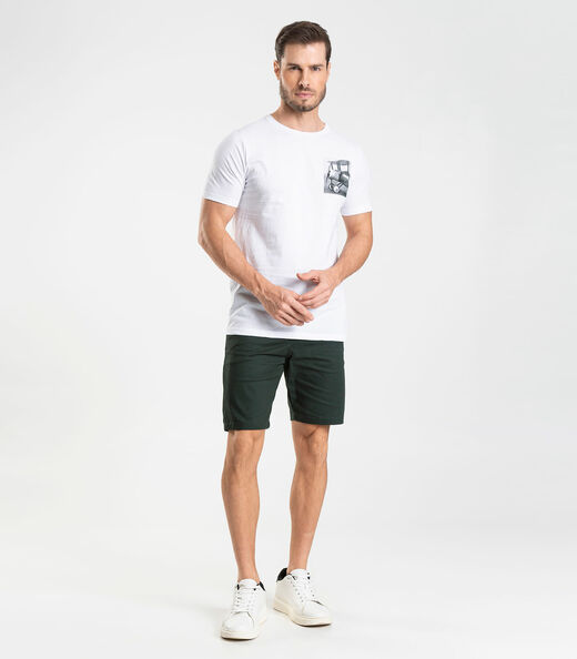 Camiseta Masculina Meia Malha Diametro Branco